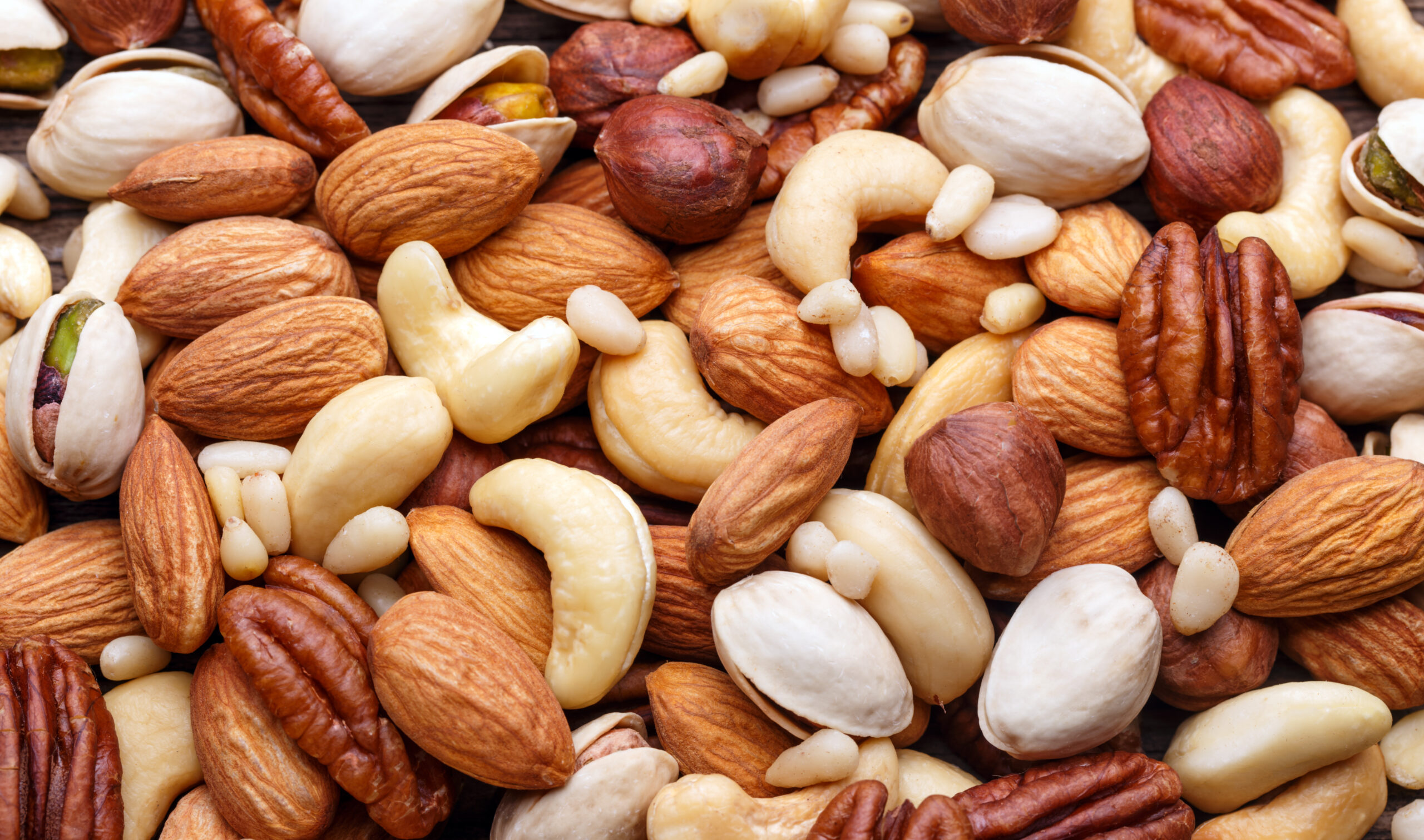 Background texture of assorted mixed nuts
